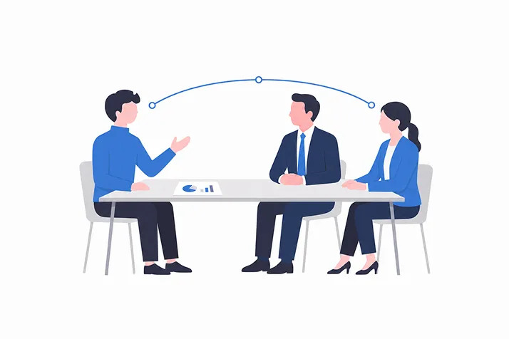 海外の経営者と話す人のイラスト