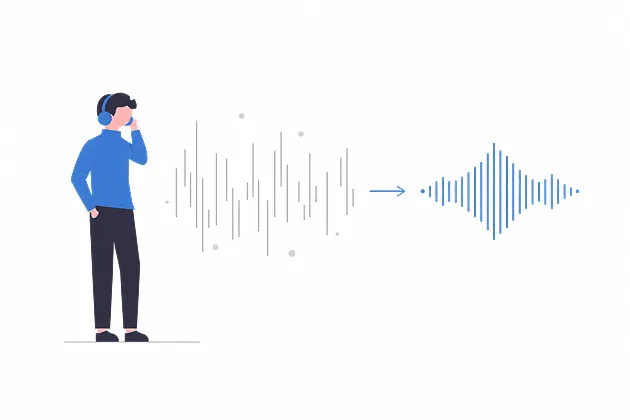 英語を聞く人のイラスト